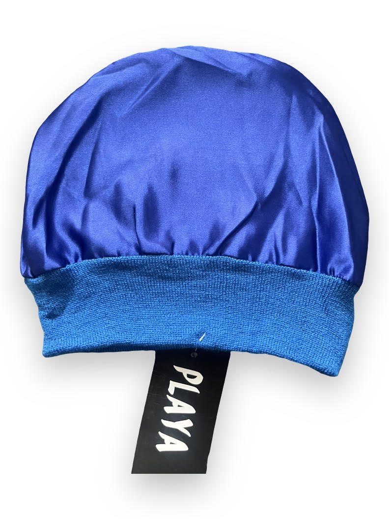 Satin Infused Blue & Yellow Playa Beanie